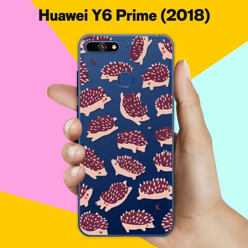 Силиконовый чехол Ёжики на Huawei Y6 Prime (2018)