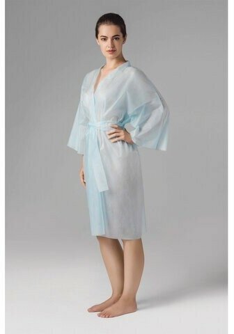 Халат-кимоно с рукавами голубой чистовье, комплект 5 шт, СМС, 02-190