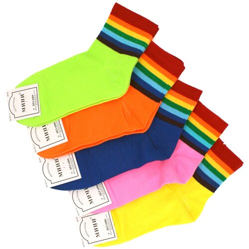 Комплект носков женских яркие цвета с полоской 5 пар