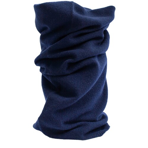 Yohji Yamamoto Темно-синий шарф-снуд с вышивкой 3