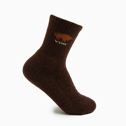 фото Носки eurowool, размер 25, коричневый, серый
