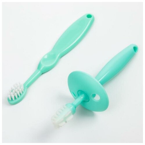 фото Набор: зубная щетка и щетка- массажер для малышей, цвет микс нет бренда