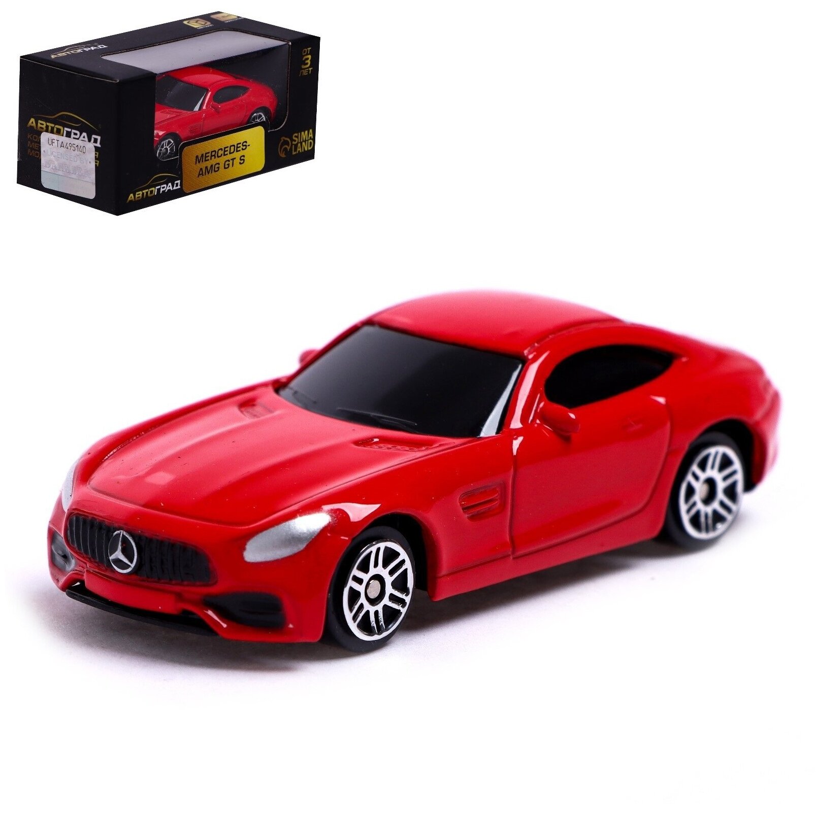 Машина металлическая MERCEDES-AMG GT S, 1:64, цвет красный 7153009