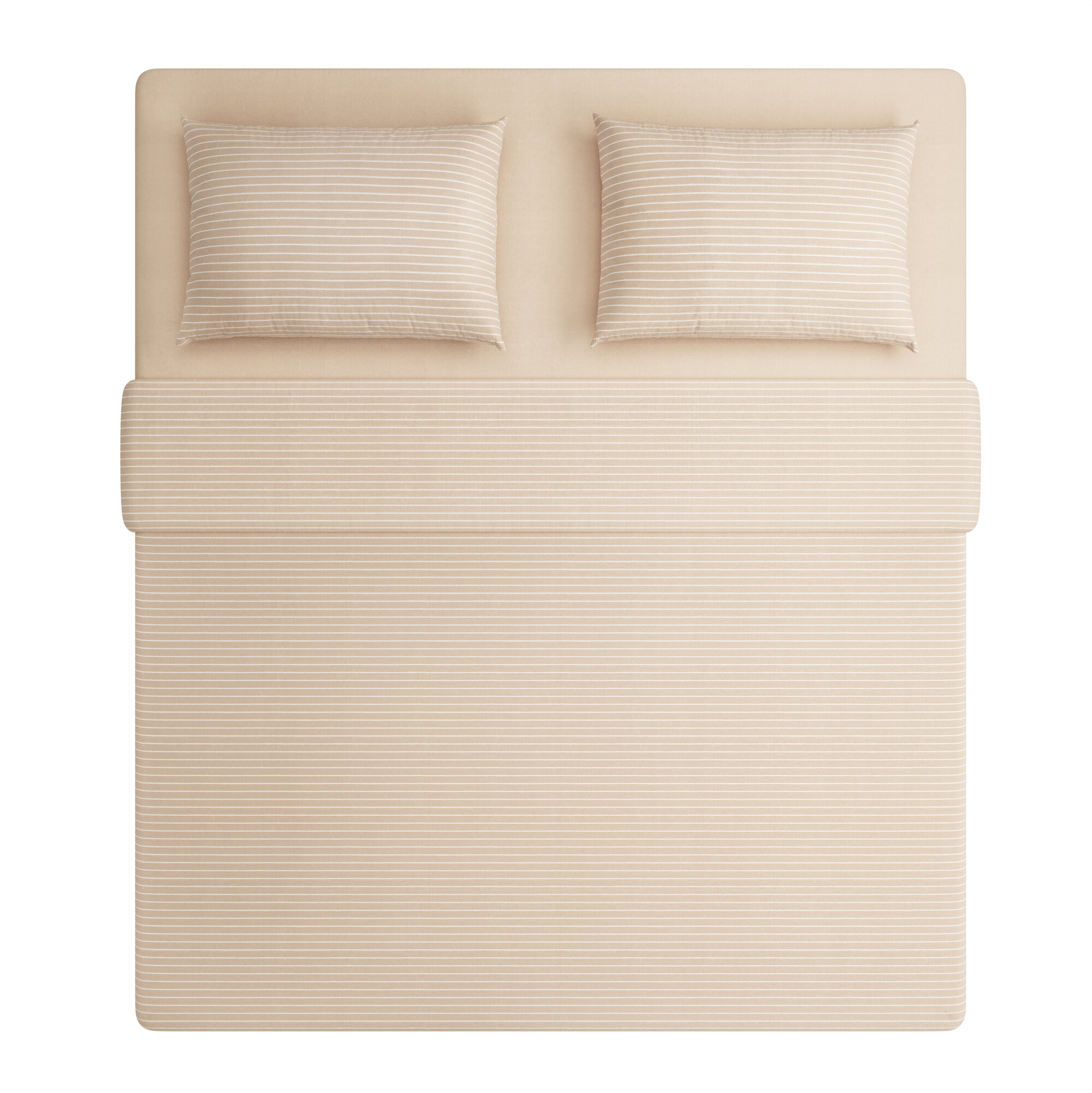 Комплект постельного белья Pragma Renla Евро с простынёй песочно-бежевый