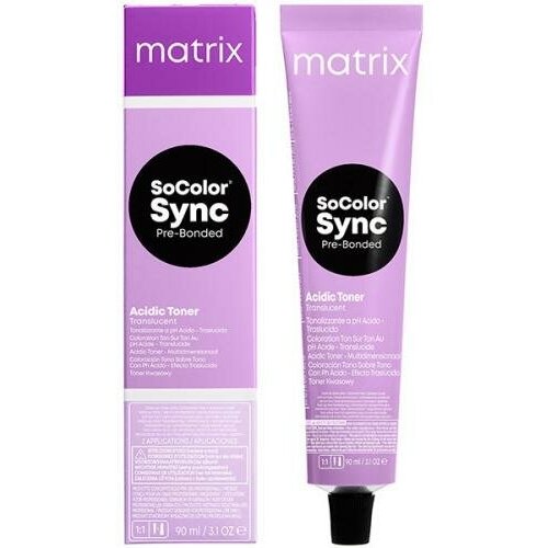 Matrix SoColor Sync Pre-Bonded Acidic Toner кислотный тонер для волос с блондером, 8A прозрачный пепельный, 90 мл