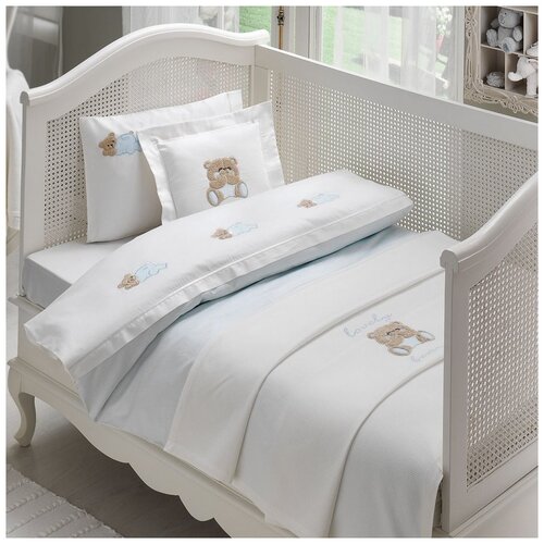 фото Комплект детского постельного белья tivolyo home lovely bebe голубой (без покрывала)