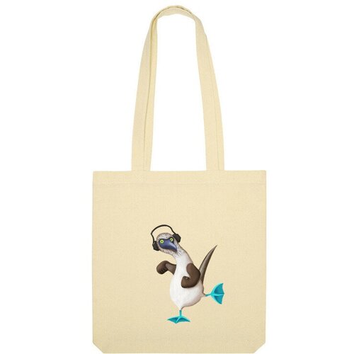 сумка абстракция женщина и птица серый Сумка шоппер Us Basic, бежевый