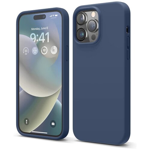 Чехол Elago Soft silicone для iPhone 14 Pro, цвет Синий (ES14SC61PRO-JIN) чехол elago soft silicone case для iphone 14 pro мятный mint