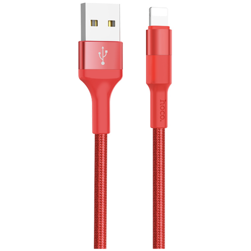 Кабель Hoco Кабель USB - 8 pin FaisON HX26 Xpress, 1.0 м, 2.4A, 1 м, 1 шт., красный кабель акустический au111 aux папа папа металл 100 см красный 1 шт
