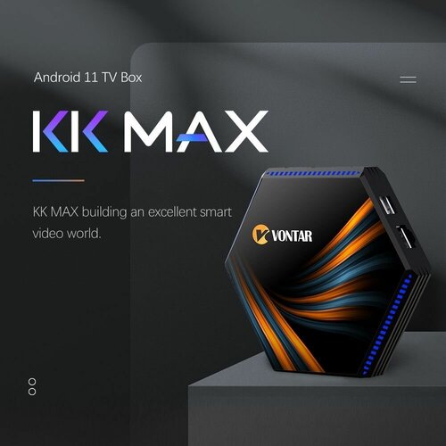 ТВ-бокс ТВ-приставка VONTAR KK MAX Rockchip RK3566 ОС Android 11 и 4 Гб ОЗУ Д 419700₽