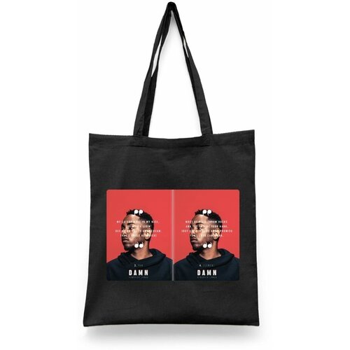 фото Сумка-шоппер унисекс каждому своё "кендрик ламар/kendrick lamar" черная