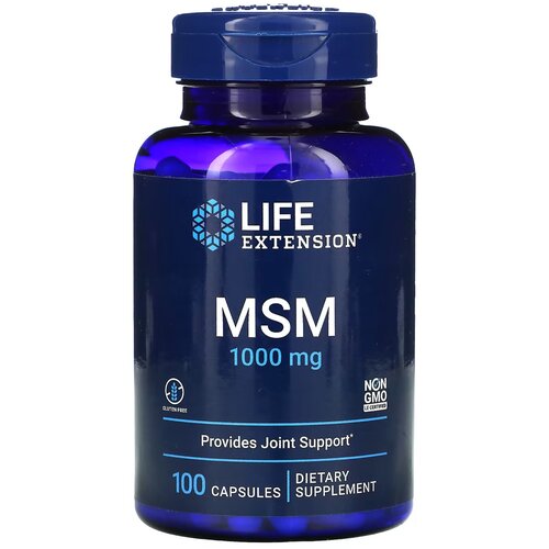 Метилсульфонилметан Life Extension MSM, 1000 мг, 100 капсул life extension мсм 1000 мг 100 капсул