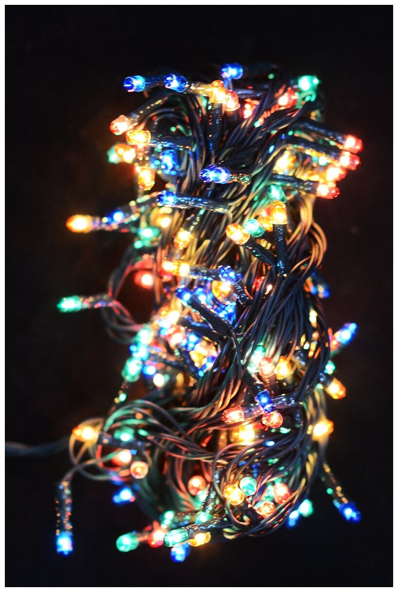Гирлянда новогодняя электрическая,180 лампочек, 100 см. разноцветная