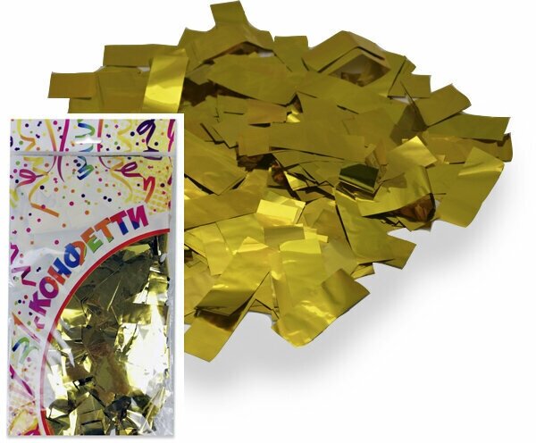 Конфетти 300 гр 2*5 см фольгированное Прямоугольники золото