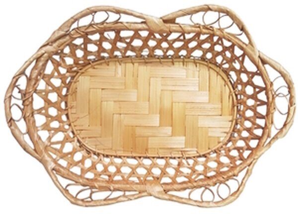 Плетеная корзинка овальная из бамбука П - 335 размеры 26х17 см бежевый цвет