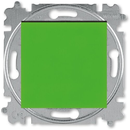 Выключатель ABB Levit, одноклавишный, без подсветки, цвет - зелёный / дымчатый чёрный, 2chh590145a6067