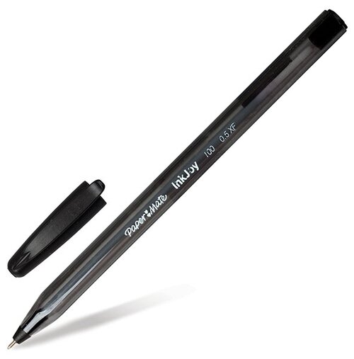 Ручка шариковая PAPER MATE “Inkjoy 100“, черная, корпус тонированный черный, узел 0,7 мм, линия письма 0,5 мм, S0960890