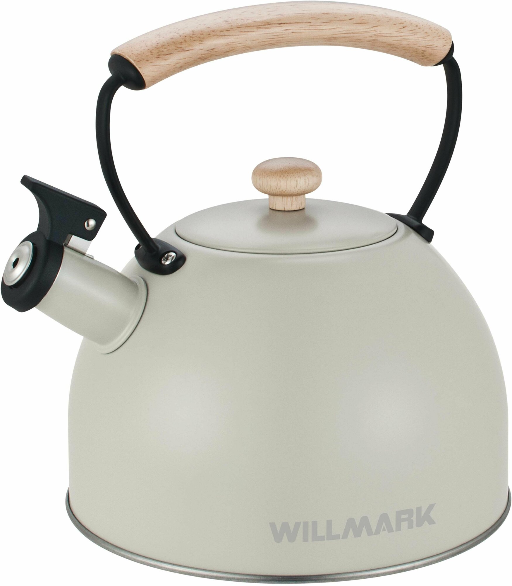 Чайник WILLMARK WTK-3694SS (2,8 л, со свистком, с крышкой, ручка из дуба, техн. Easy spout open)