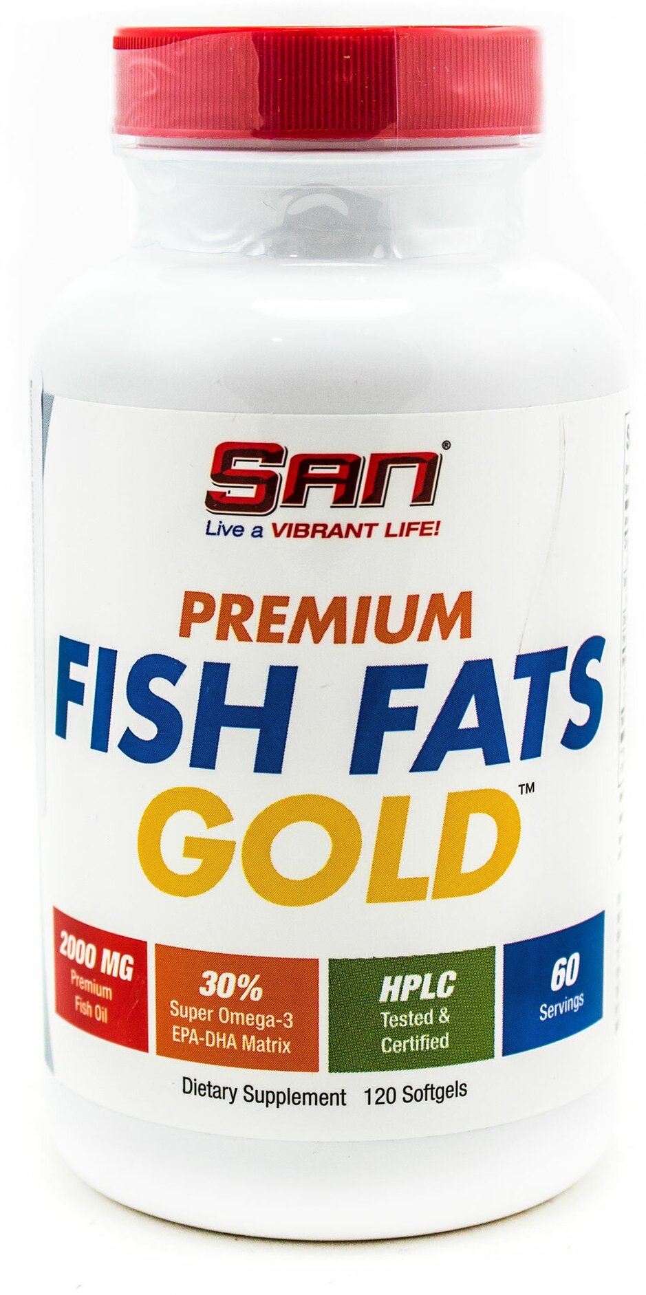 Рыбий жир SAN Premium Fish Fats Gold, 120 капс - фото №2