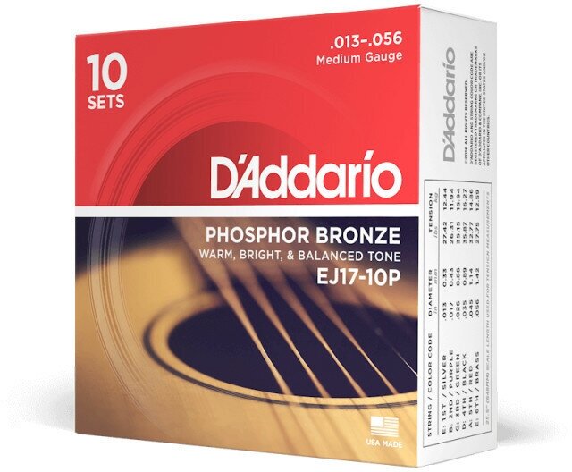 D'ADDARIO EJ17 -10P Струны для акустической гитары