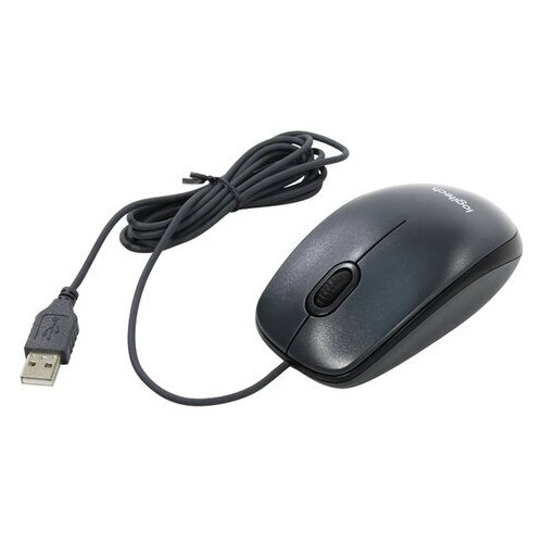 фото Мышь проводная logitech m100, usb, 2 кнопки + 1 колесо-кнопка, оптическая, черно-серая