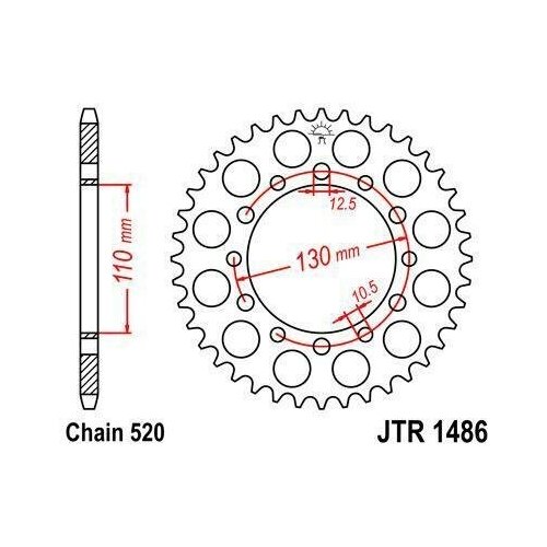 Звезда JT ведомая JTR1486.40 40 зубьев