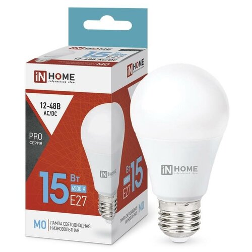 Лампа светодиодная низковольтная LED-MO-PRO 15Вт 12-48В Е27 6500К 1200лм | код.4690612036366 | IN HOME (90шт. в упак.)
