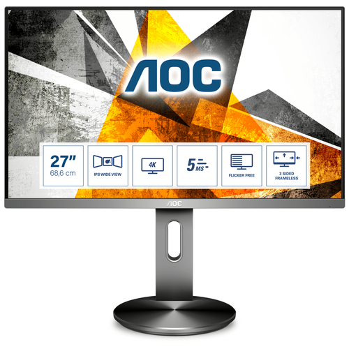 Монитор LCD 27'' 169 3840x2160UHD 4K IPS, nonGLARE, 350cdm2, H178V178, 10001, 50M1, 1.07B, 5ms, 2xHD