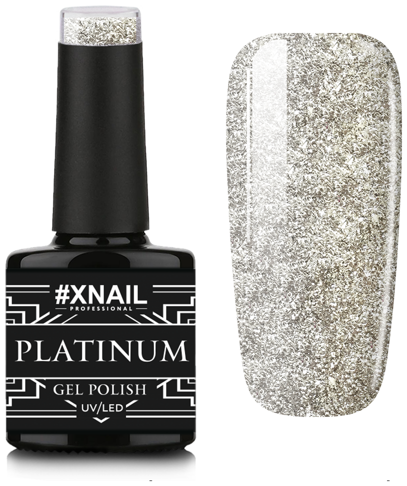 Гель лак XNAIL PROFESSIONAL Platinum жидкая фольга, для дизайна ногтей, 10 мл, № 13