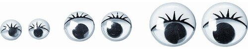 Набор для рукоделия Brunnen, глаза с ресничками, 7 мм, 20 штук Блистер