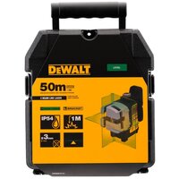 DeWalt DW089CG Нивелир лазерный с ЗЕЛ. лучом в чемодане(4 бат. АА, ,20м/50м,3 луча, +/-3мм)