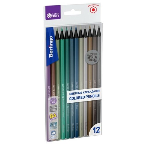 Карандаши 12 цветов ТероПром 9470206 SuperSoft. Metallic цветные карандаши cretacolor набор с карандашами и черн бумагой metallic