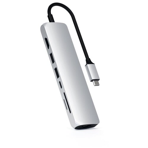 USB-концентратор Satechi SLIM MULTI-PORT (ST-UCSMA3), разъемов: 3, серебристый