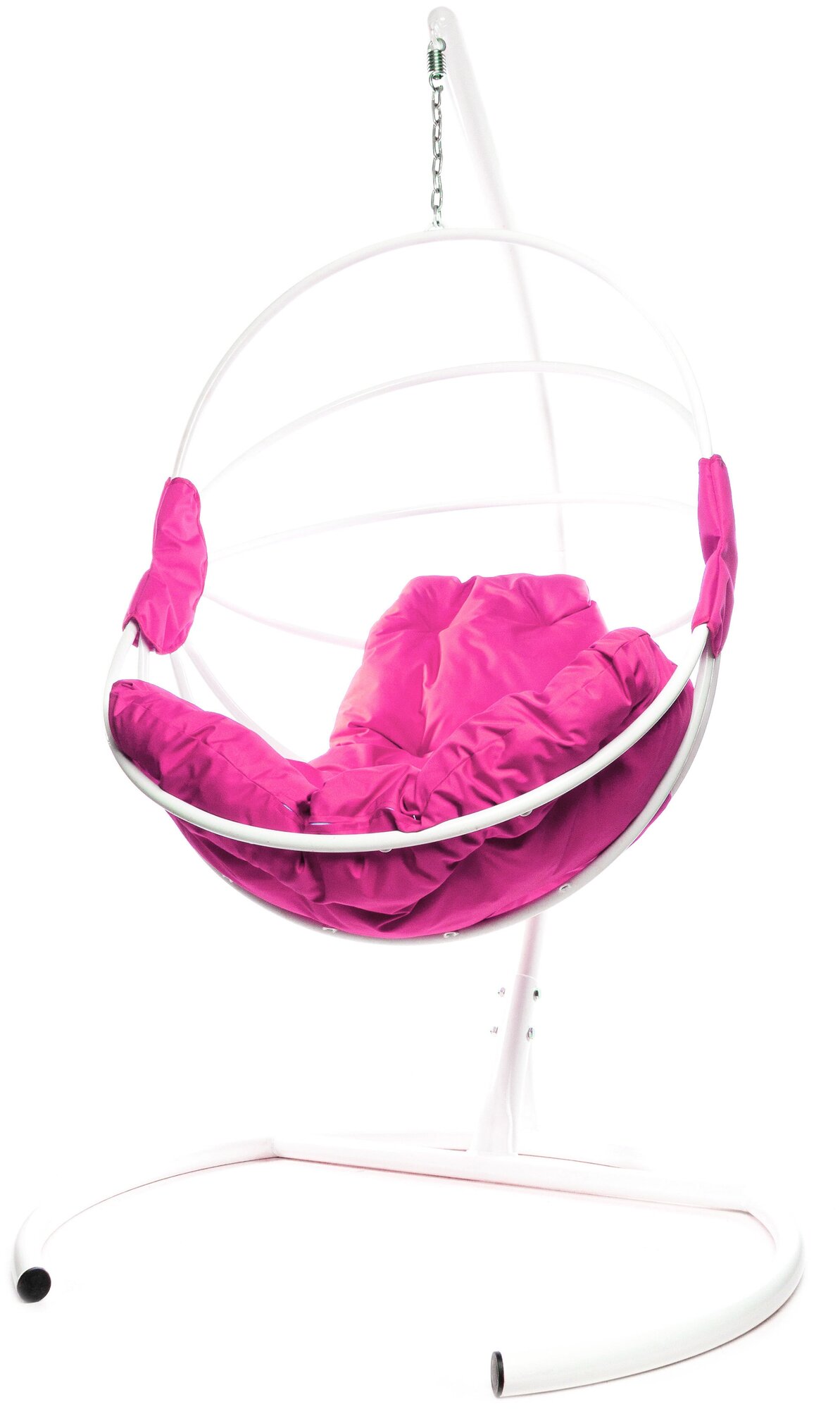 Подвесное кресло M-Group веер, разборный белый, розовая подушка - фотография № 1