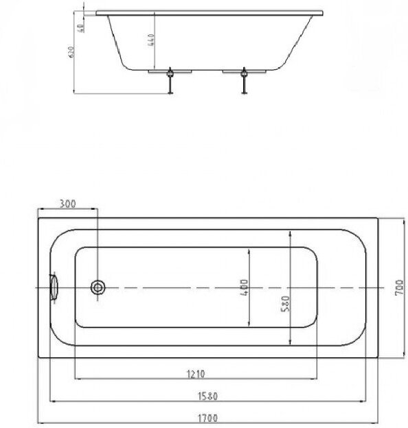 Акриловая ванна Aquatek Мия 170x70 MIY170-0000004 (без гидромассажа)