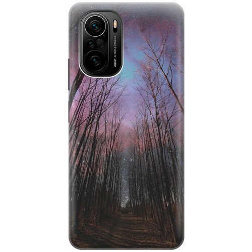 фото Ультратонкий силиконовый чехол-накладка для xiaomi poco f3 с принтом "тропа и звездное небо" gosso