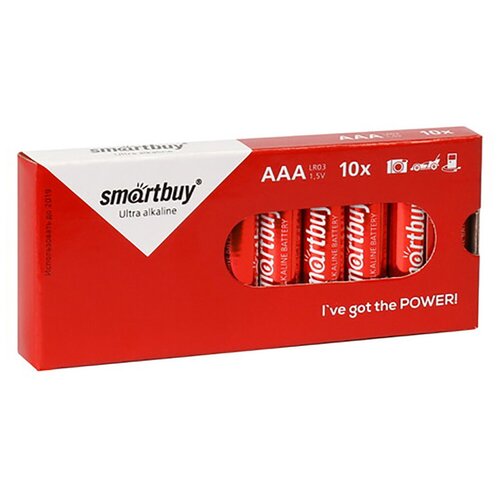 Батарейка SmartBuy AAA (LR03) алкалиновая, 10 картон.уп.