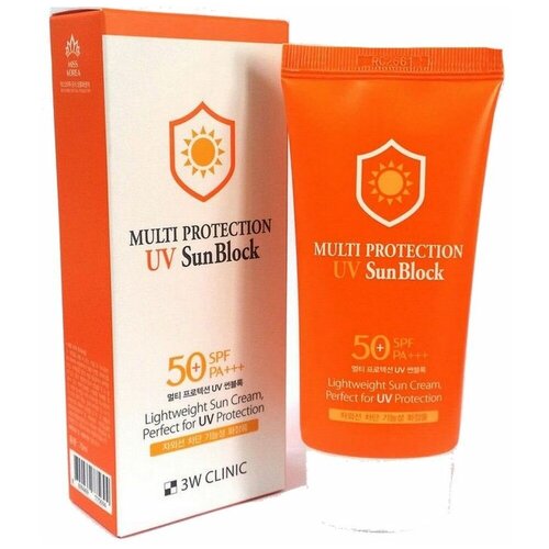 Солнцезащитный крем для лица,3W Clinic Multi Protection UV Sun Block SPF50+/PA, 70 мл солнцезащитный крем для лица 3w clinic multi protection uv sun block spf50 pa 70 мл