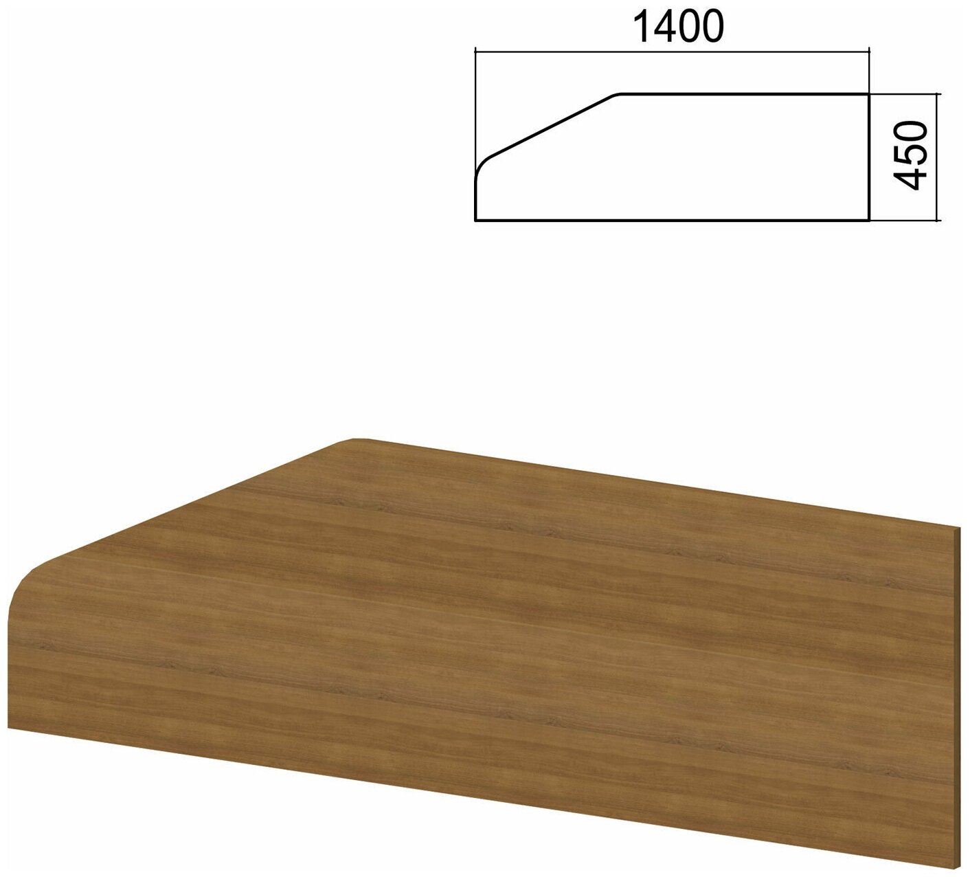 Экран-перегородка к столам "Арго", шириной 1400 мм, орех - 1 шт.
