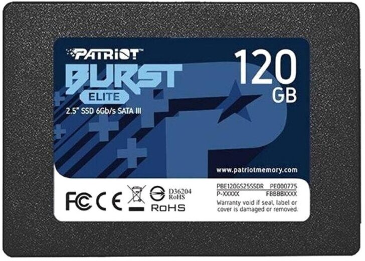 SSD накопитель Patriot SATA III 120Gb Burst Elite 2.5 (PBE120GS25SSDR)