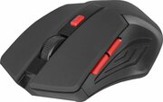 Мышь Defender Accura MM-275, оптическая, беспроводная, USB, черный и красный [52276]