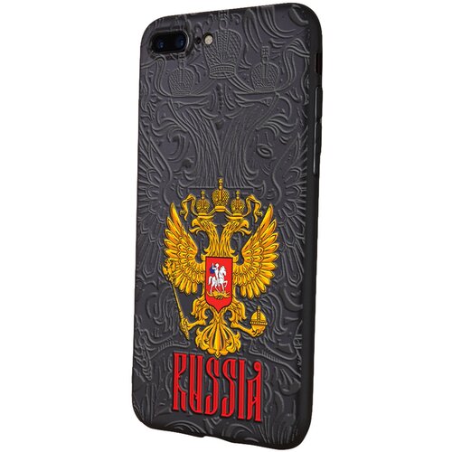 Силиконовый чехол Mcover для Apple iPhone 7 Plus с рисунком Russia силиконовый чехол mcover для apple iphone 14 pro с рисунком russia