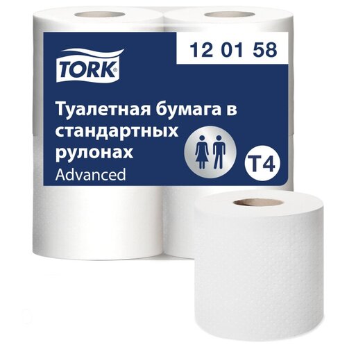 Бумага туалетная Tork T4 2сл бел вторич 23м 184л 4рул/уп 24уп/блок 120158 бумага туалетная tork t4 2сл бел вторич 23м 184л 4рул уп 24уп блок 120158 2 уп