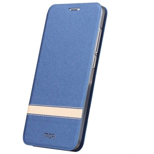 фото Чехол-книжка mypads для huawei honor 7a на жёсткой металлической основе синий