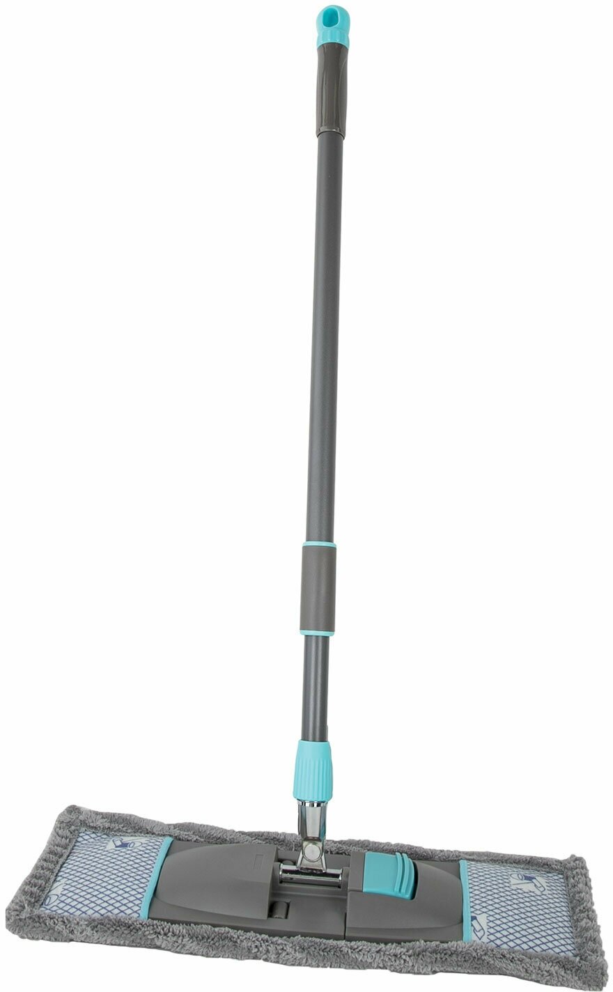 Швабра с флаундером для мытья пола 42 см, телескопический черенок 75-120 см, микрофибра, карманы, Laima Home - фотография № 3