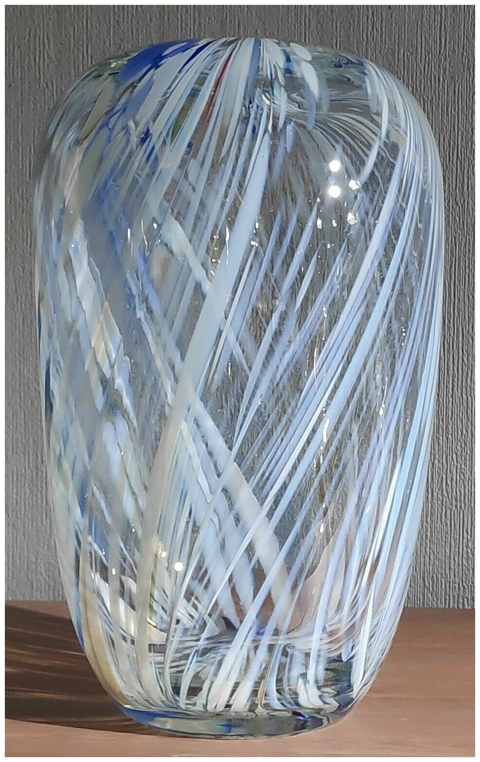 Декоративная ваза для цветов "Овальная" голубая
