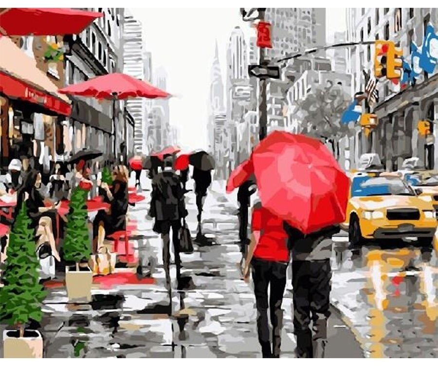 Картина по номерам 000 Hobby Home Дождь в Нью-Йорке 40х50