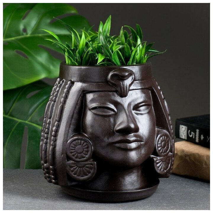 фото Горшок - органайзер "Клеопатра" черный, 1,6 л/ 16х17х15см