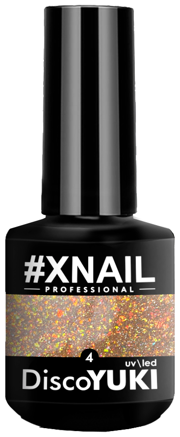 Светоотражающий гель лак XNAIL DISCO YUKI с хлопьями юки, 15 мл, №04