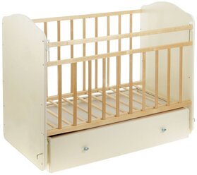 ВДК Детская кроватка «Морозко» на маятнике, с ящиком, цвет бежевый/берёза